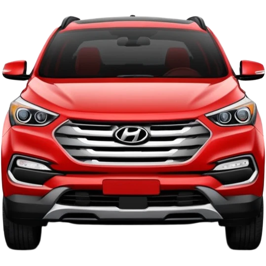Red Hyundai Santa Fe sport suv black interior front view emoji