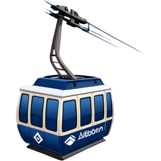 create a cablecar emoji in winter with the logo of Bergbahnen Adelboden Lenk. make it navy dark blue. no yellow. and add the words in white: Lenk  emoji
