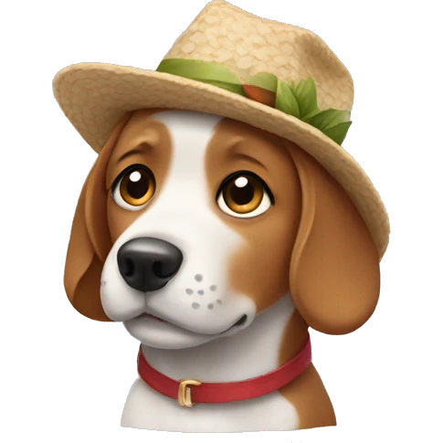 Dog with cute hat emoji