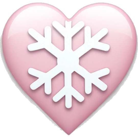 Light pink heart with white snowflake  emoji