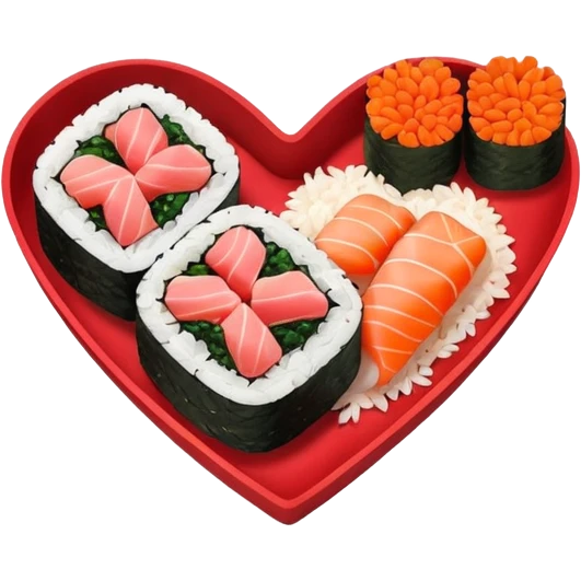 sushi shaped as heart emoji