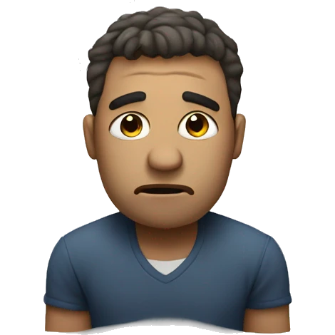 sad man who hold an signed contract in his arms emoji