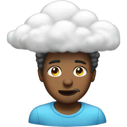 Guy with a cloud instead oh his head emoji
