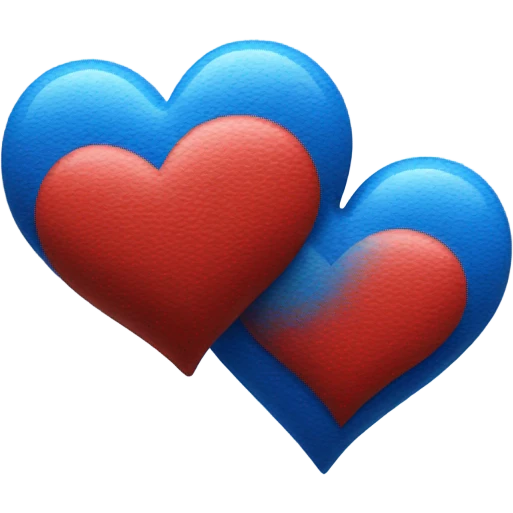 red and blue hearts emoji