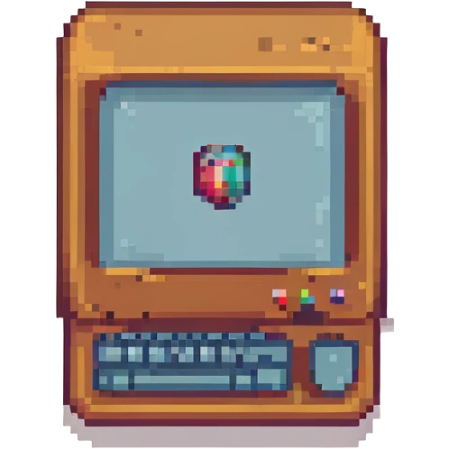 Create a 1080 x 1080 pixel art icon of the default Windows 'My Computer' icon, matching the reference image, with a transparent background. emoji