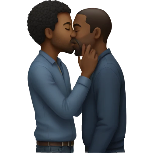 two black men kissing emoji