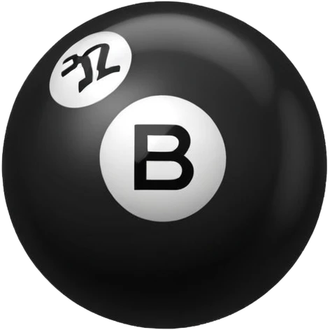 Black pull Ball with MB written on it emoji