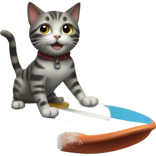 Cat surfing emoji