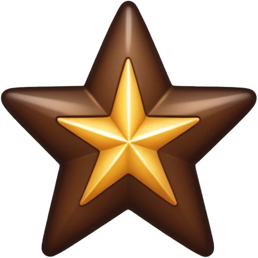 dark brown shining star emoji