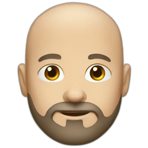 Bald white man with beard emoji