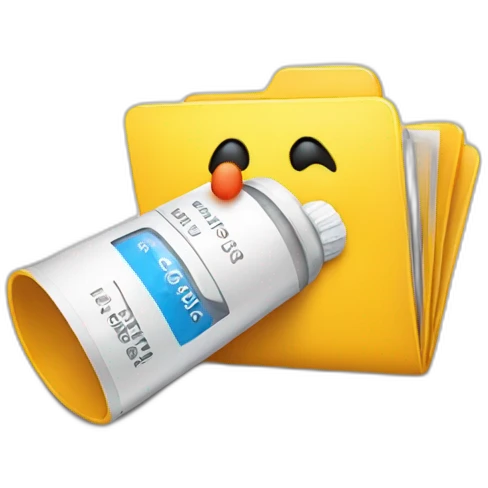 i want an emoji representing a folder with medication drugs coming out of it emoji