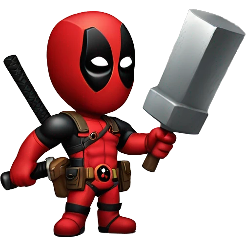 Deadpool with those hammer emoji