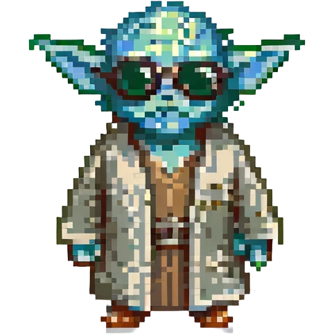 Yoda wearing sunglasses emoji