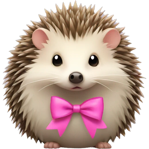 hedgehog with a pink bow emoji