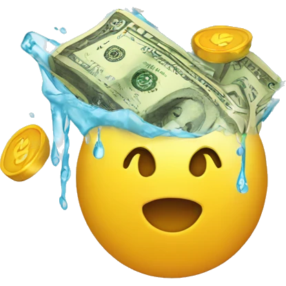 Money shower With ice emoji emoji
