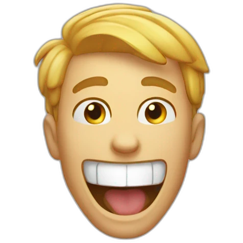 guy laughing out loud extremely uncanny emoji