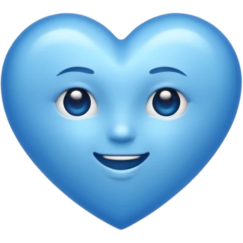 Blue heart with emotions emoji