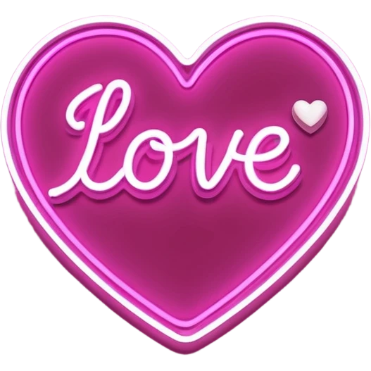 glowing pink neon sign that says "i Love u " in cursive. With a heart emoji