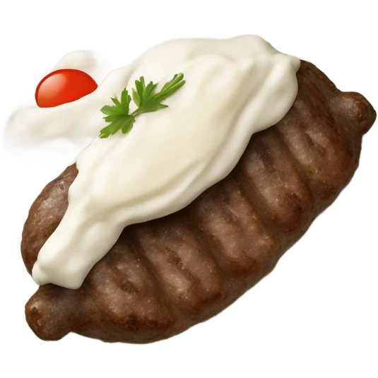 Bosnian national dish cevapi add kaymak and remove the red  emoji