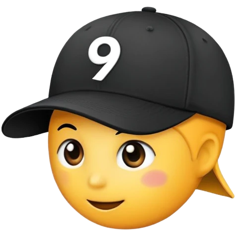 black cap with number “9” on it emoji
