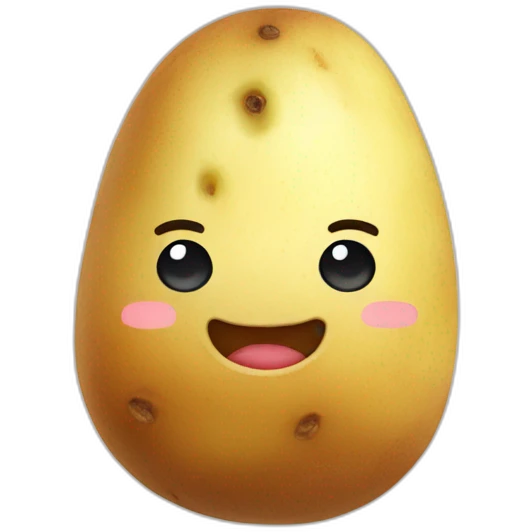 Kawaii potato in tennis uniform emoji