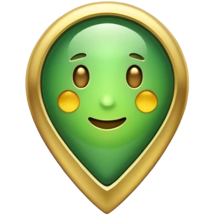pin location with golden and green colours emoji
