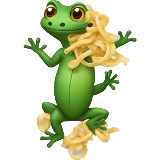 Lizard with pasta emoji