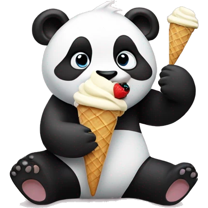 Panda eating ice cream emoji