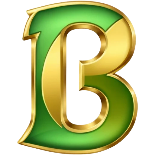 number seven  in golden and green shadows emoji