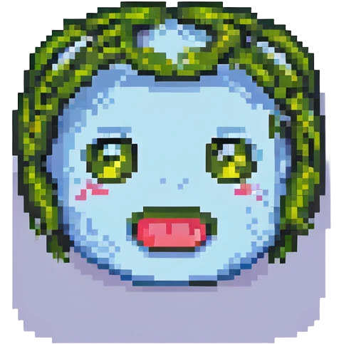 unique gaming emote, pixel art style, retro gaming vibe, playful expression emoji