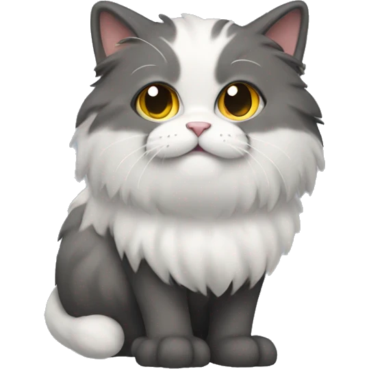 full body of a fluffy cat, standing sideways emoji