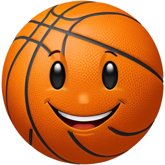 A basketball with a cheeky winking face emoji