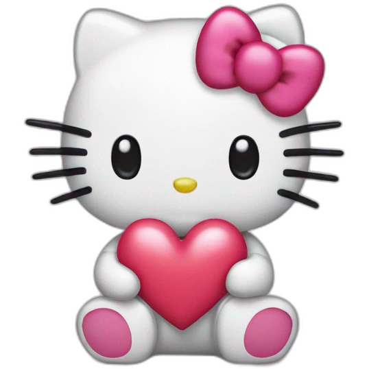 hello kitty with heart emoji