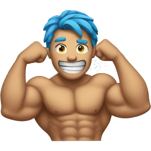 An emoji flexing  emoji