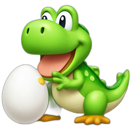 Yoshi with an egg emoji