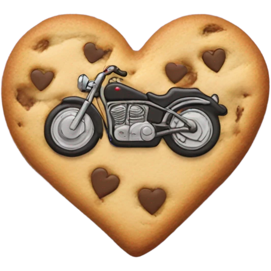 cookie heart with motorcycle  emoji