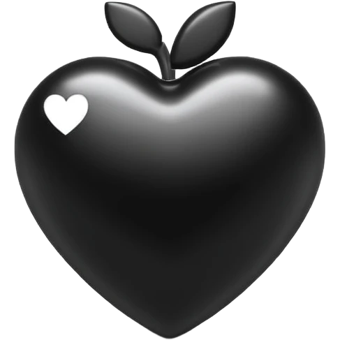 Apple-style 3D emoji of a shiny black heart, smooth and glossy surface, simple and elegant design, no background. emoji