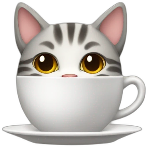 Cat drinking a coffee emoji