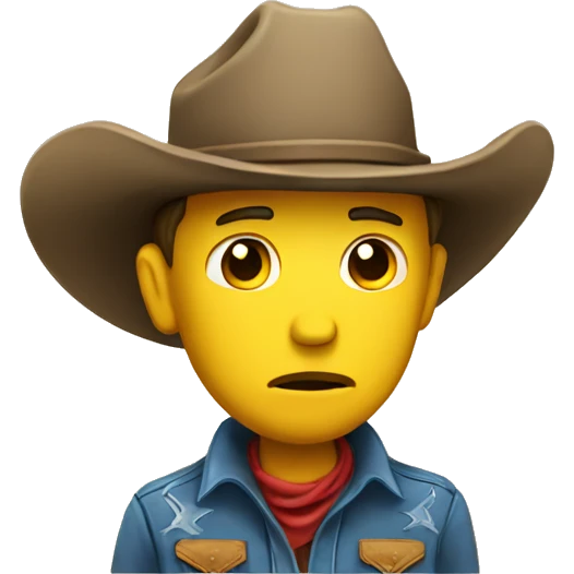 sad cowboy yellow emoji
