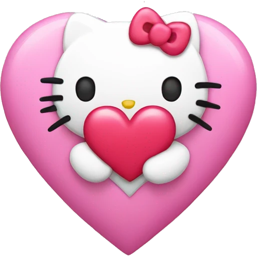 hello kitty in a heart emoji