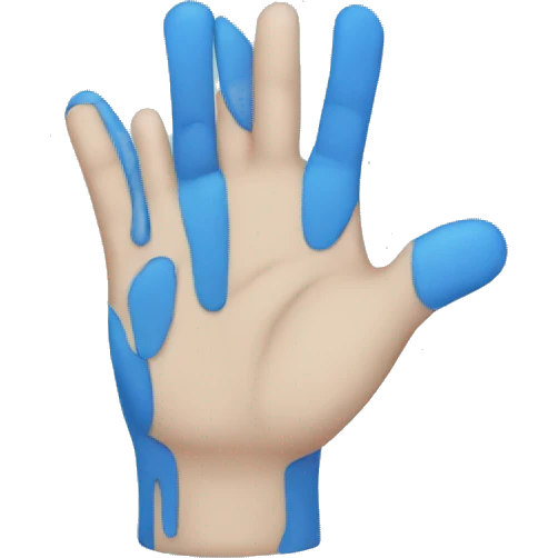 blue hand emoji