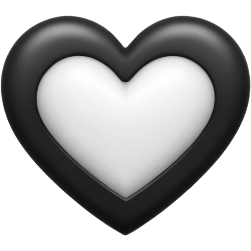 Siyah beyaz kalp emoji