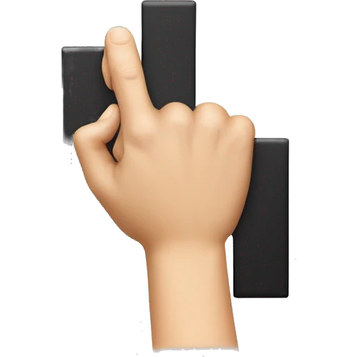 hand making the letter F, middle digit pointing down, thumb and index digit pointing to the left emoji