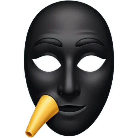 black mask with long nose emoji