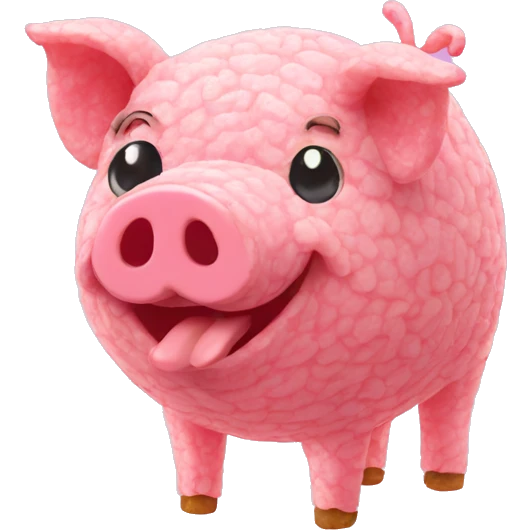 Pig made of sour candy laces and sweets emoji