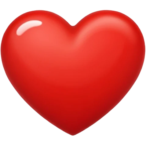 Emoji, red heart, simple shape, clean design emoji