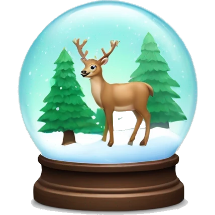 snow globe, deer, trees, Chroma key background  emoji