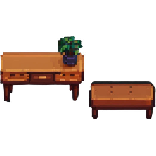 simple furniture design in pixel art style emoji