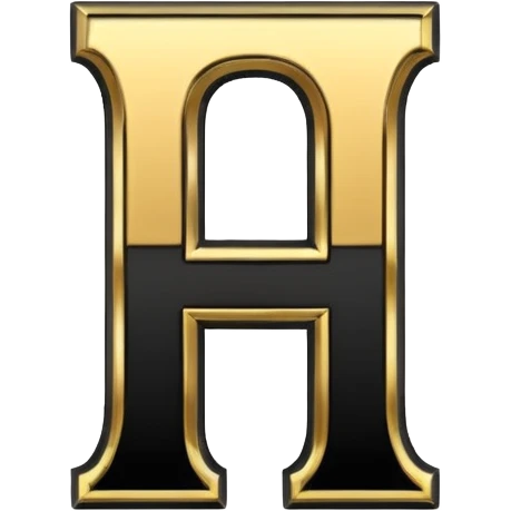 letter H in black and gold emoji
