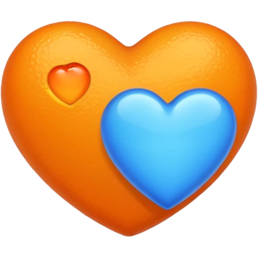 orange and blue heart emoji